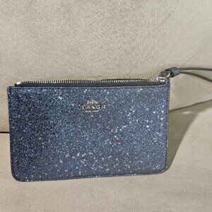 NWOT Coach Star Glitter Blue Wristlet